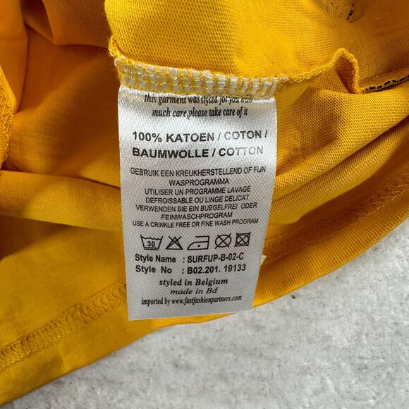 S1 Someone Kids 12 Year Old Ochre/Yellow Graphic Surfer Boy The Wave Tee Shirt - Picture 7 of 10